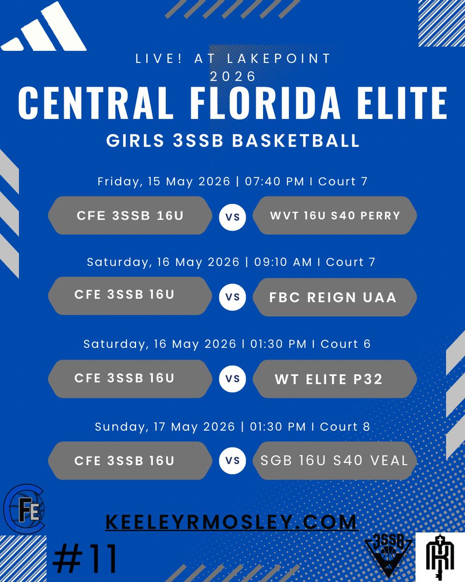 KeeleyRMosley28's tweet photo. Live! at Lakepoint Schedule 🏀🔥🏀 @CFE BASKETBALL 16U 3SSB 🏀///🏀

📍 LakePoint Sports Complex / Emerson, GA
🗓️ May 15, 2026
🕰️ 07:40 p.m.

See https://t.co/H0KIhIM7I7 for complete schedule 🗓️

@CFECoachO_32
@3SSBCircuit
@CFE_BASKETBALL
@ppham21
@adidasHoops 
@adidas
@PrepGirlsHoops
@PGHFlorida
@PGH_Georgia
@ncsa 
@NCSAwbb
@NCSAcoachspreen