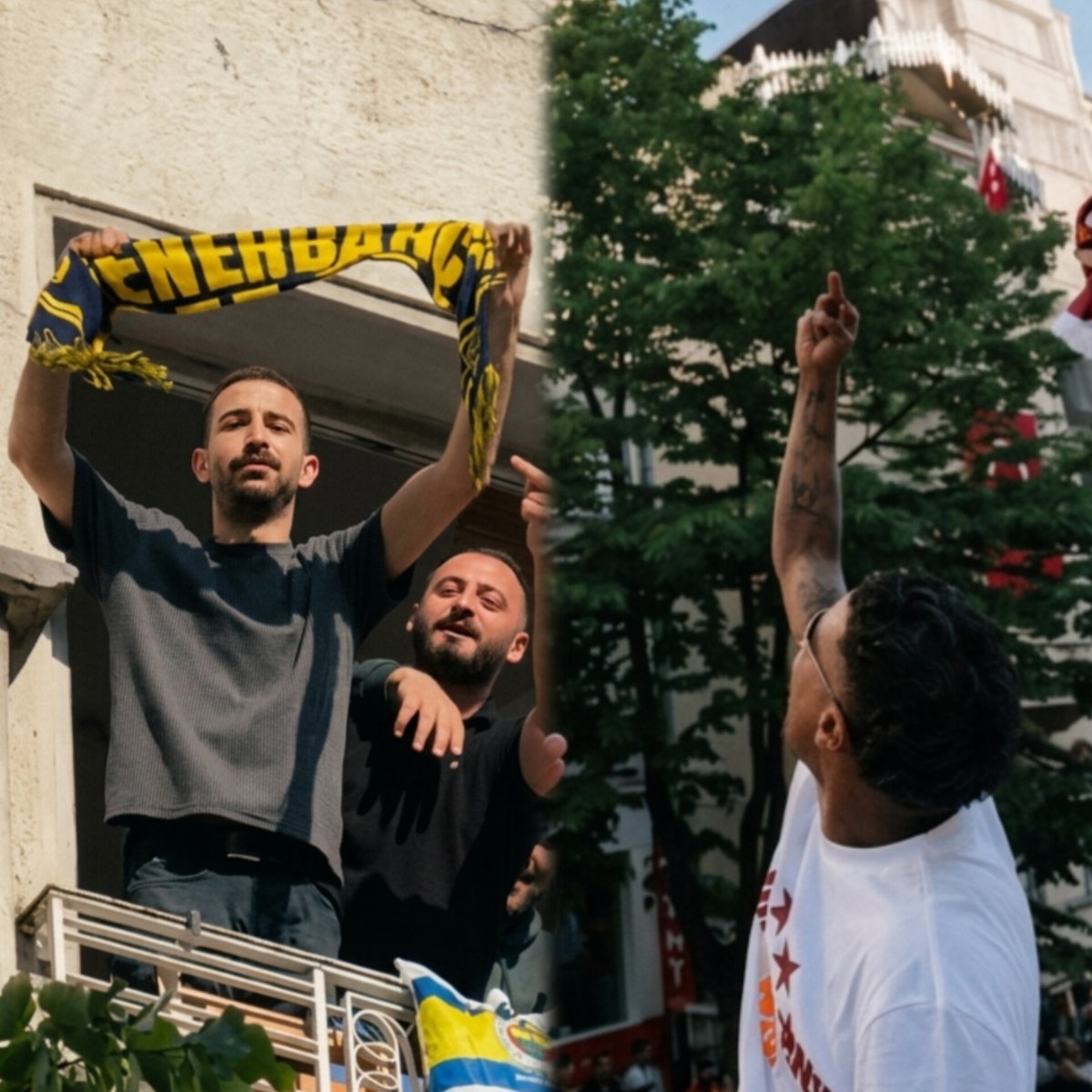 lemarcaspors_'s tweet photo. Fenerbahçe atkısı açan taraftara Ismail Jakobs'un tepkisi 🖕🏻 https://t.co/ryKZEh9qlo