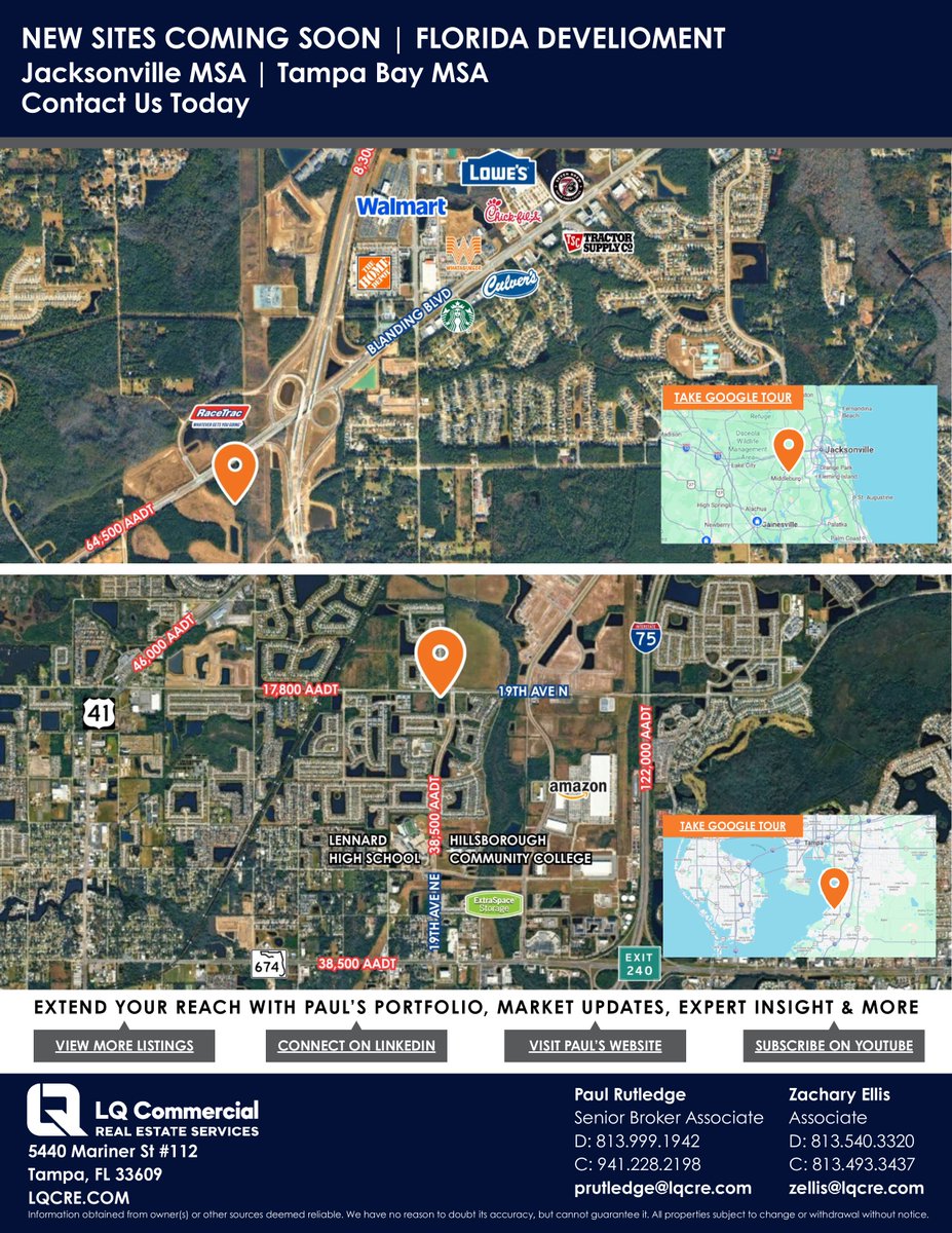 paulrrutledge's tweet photo. 🚧 New sites coming soon in Jacksonville &amp; Tampa Bay MSAs! Prime retail &amp; development opportunities in high-growth markets. 📍
📞 Paul Rutledge | 941.228.2198
📞 Zach Ellis | 813.493.3437#CRE #FloridaDevelopment #JacksonvilleFL #TampaBay #RetailDevelopment #LandForSale 🚀 https://t.co/oQsLTWpfXg