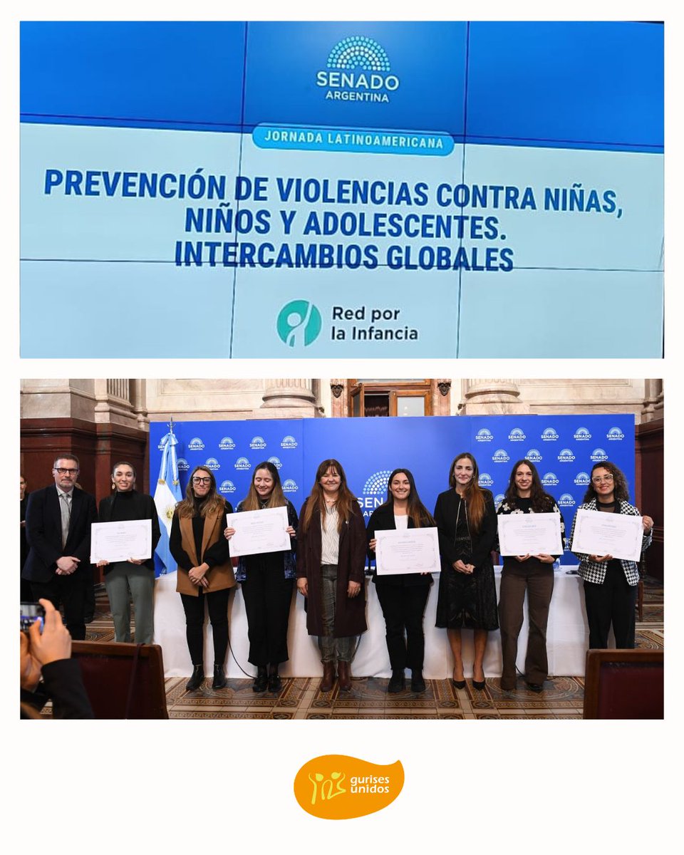 gurisesunidos's tweet photo. Participamos del encuentro regional: Prevención de violencias contra NNA, junto a organizaciones referentes de América Latina.
Agradecemos la distinción recibida por parte del Senado Argentino, en reconocimiento a nuestra trayectoria y compromiso en la defensa de sus derechos. https://t.co/xVFlpK3kl0