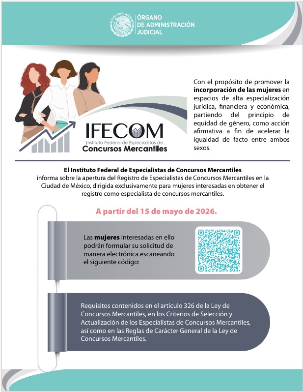 OAJ_Mex's tweet photo. #Convocatoria exclusiva para mujeres 🟣

Participa en el Registro de Especialistas de Concursos Mercantiles del #IFECOM en la Ciudad de México, a partir del 15 de mayo.
📲 Consulta los requisitos y detalles aquí: https://t.co/1byG5bKljX https://t.co/0M1kvly30g
