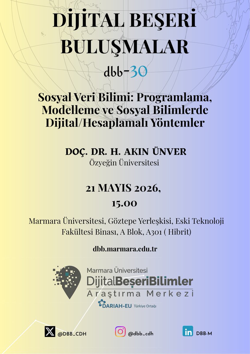 Dijital Beşeri Bilimler M.|Center f DH |Marmara Ü tweet media