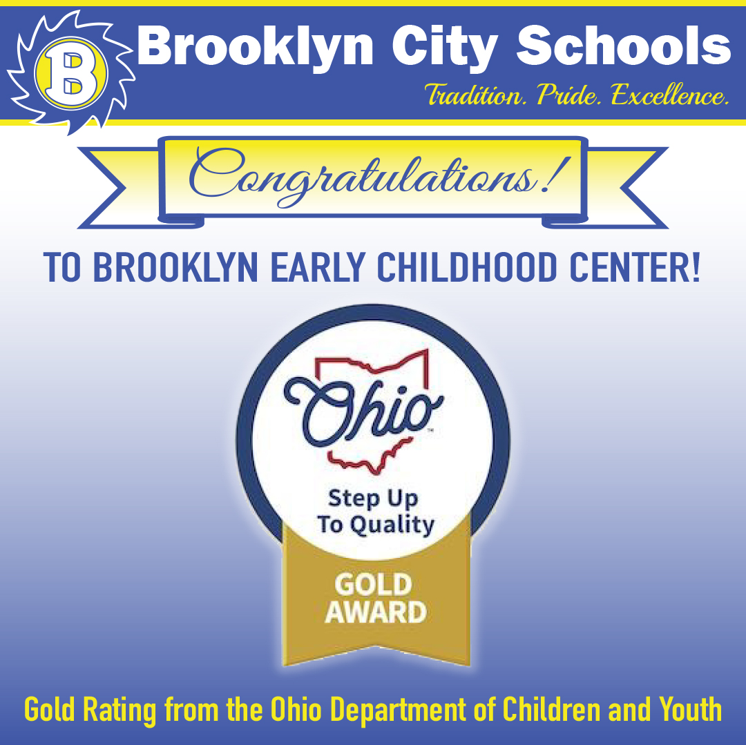 BrooklynSchools's tweet photo. 🥇Brooklyn Early Childhood Center (BECC) was recently recognized with a Step Up to Quality (SUTQ) Gold Award, the highest rating available for early care and education programs in Ohio! 

Full story at https://t.co/hyCX60TMnE https://t.co/fpmmEOWdE1