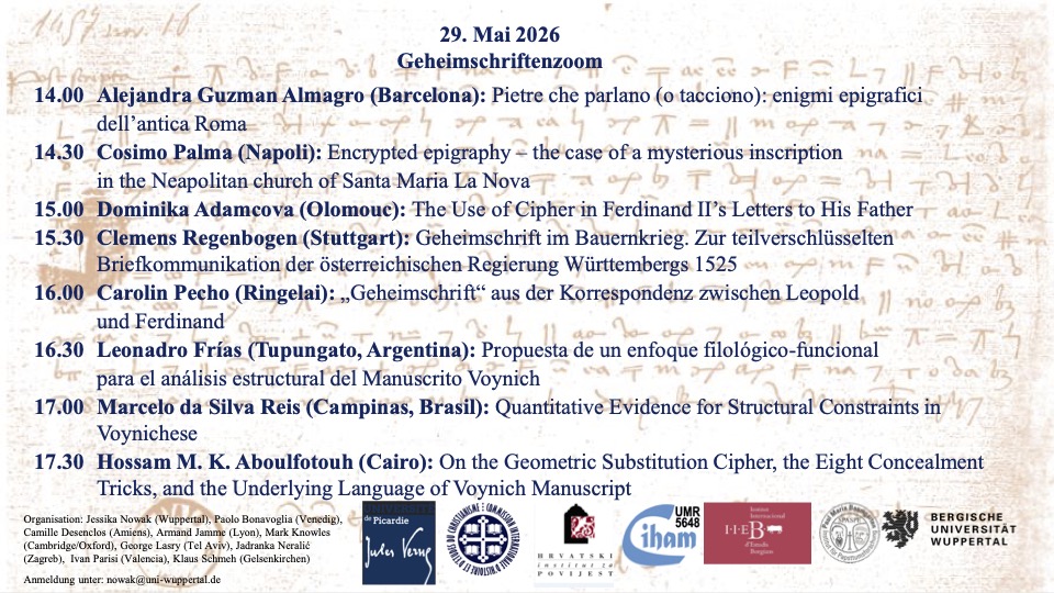 elsborja's tweet photo. 🗓️ 29 maig: Geheimschriftenzoom, seminari sobre criptografia amb participació de l'#IIEB. https://t.co/mywJWI1tOZ