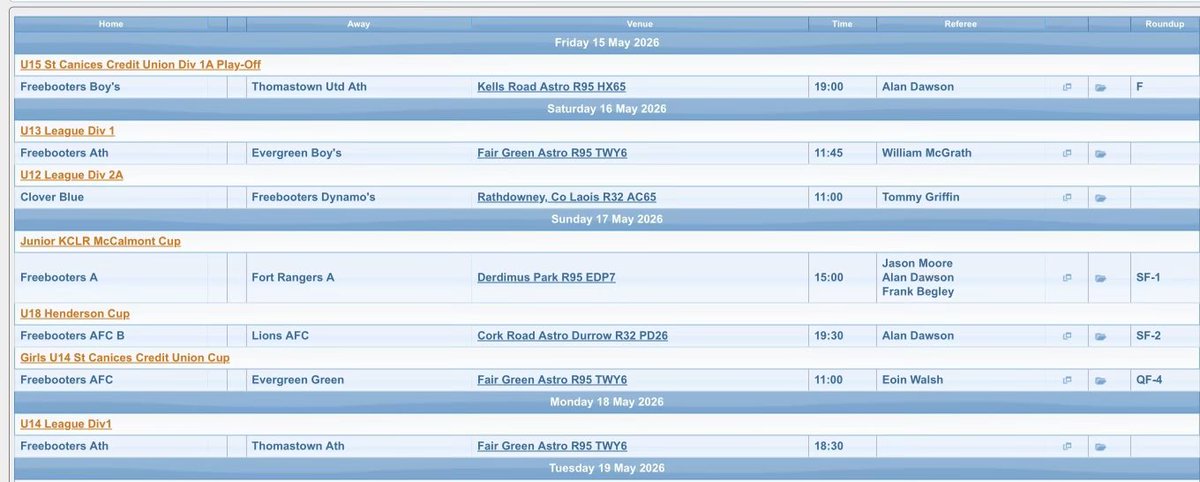 FreebootersAfc's tweet photo. This weekend fixtures , best of luck to all teams.🔵⚪️ https://t.co/Ku9NiKLsNE