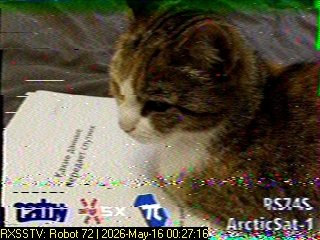 vk6ysf97230's tweet photo. ArcticSat-1 (RS74S) SSTV Reception
16 May 14:09 Z

Frequency: 435.890 MHz FM
Mode: SSTV Robot 36

Antenna: Skew Planar Plane Antenna for 435MHz https://t.co/iA88EayIS7

Medium quality SSTV image recovered.

Tracking: https://t.co/AXyDnv5hN7

#amsat #RS74S #ArcticSat1 https://t.co/4ObA0FFsQg