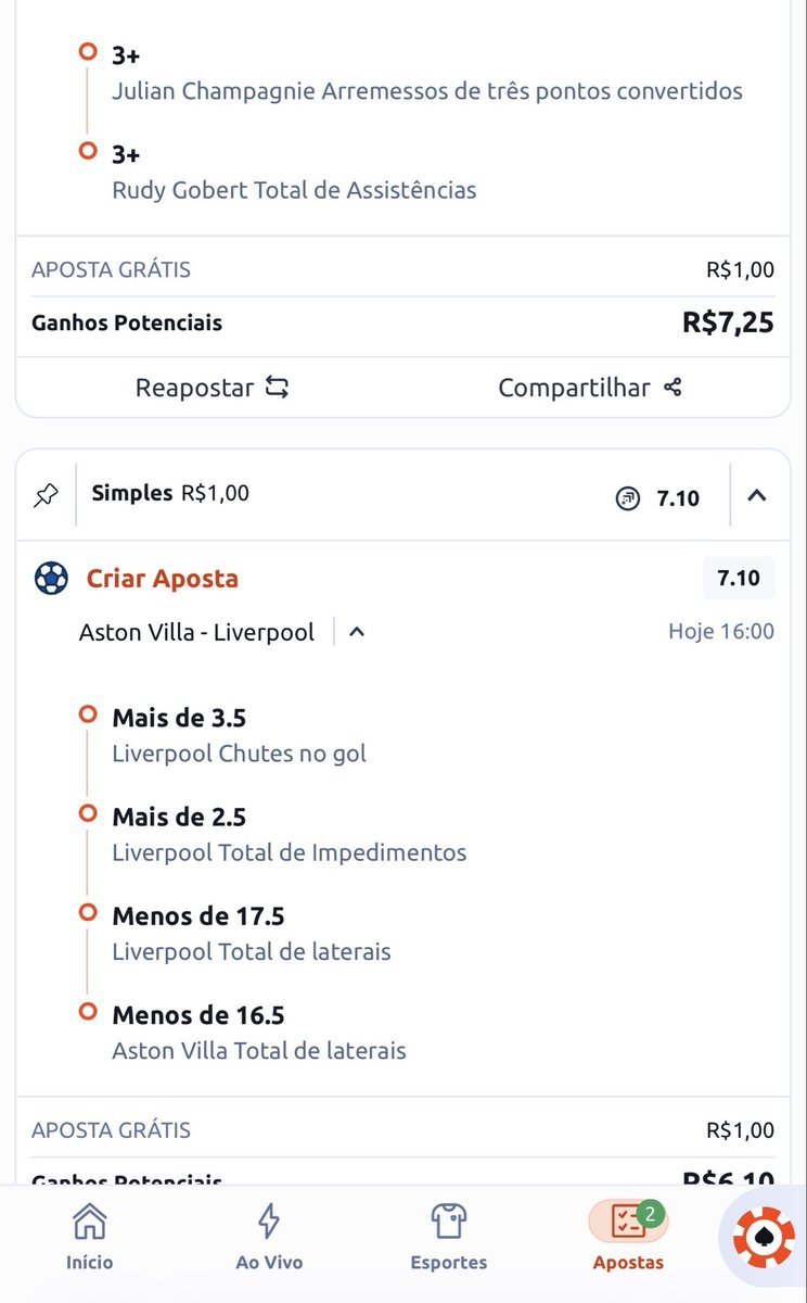 wiltonsamp89's tweet photo. @NatiAmbas Faço apostas normais 
Faço 10 apostas de 1,00
E só fazer odd acima 3.0 https://t.co/DtUjrjHeeK