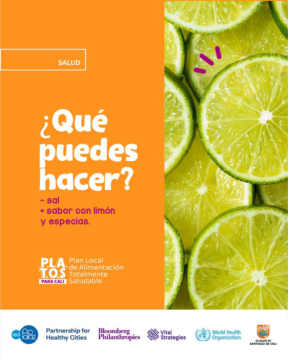 SaludCali's tweet photo. 🧂💛 Reducir el consumo de sal también es una forma de cuidar la vida. Comer con menos sal ayuda a prevenir la hipertensión y enfermedades cardiovasculares.
#Cities4Health #CiudadesSaludables #EducaciónEnAlimentación #PLATOS https://t.co/vikgkN2E1B