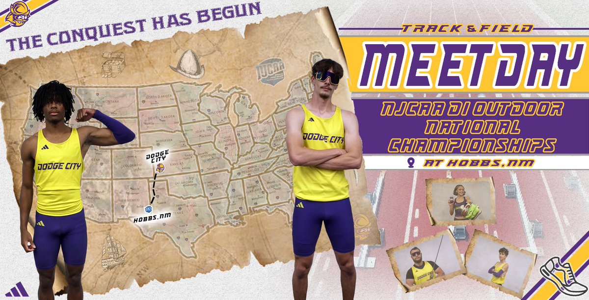 GoConqs's tweet photo. 👟Meetday | #GoConqs
Conqs Track & Field caps the season at Outdoor Nationals
🆚NJCAA DI Outdoor National Championships
📍Hobbs, NM
🗒️Meet Schedule: https://t.co/82FYrAvVHZ
📊Live Results: https://t.co/Z14s9FDCwR
💻Watch: https://t.co/bqPz8q6ywX
#BurnTheBoats #WeCONQuer https://t.co/kmS6tM4NAw