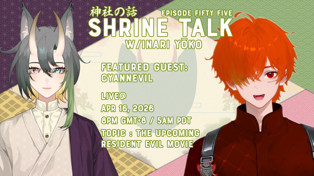 InariYokoVT's tweet photo. Tomorrow's episode of Shrine Talk ft. @Cyann3vil will be moved to 8pm, #foxtrots #友ようこたち！Please look forward to it ^^

#vtuber #envtuber #jpvtuber #phvtuber https://t.co/K9P0PAaxGy