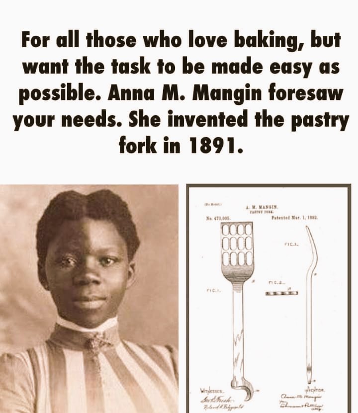 historical_Afr's tweet photo. Anna M. Mangin (October 1844 - March 1, 1931) was an American inventor, educator, and caterer. She invented a kitchen tool she called a pastry fork in 1891. This was different from the eating utensil, also known as a pastry fork. https://t.co/iw5uagWD0W