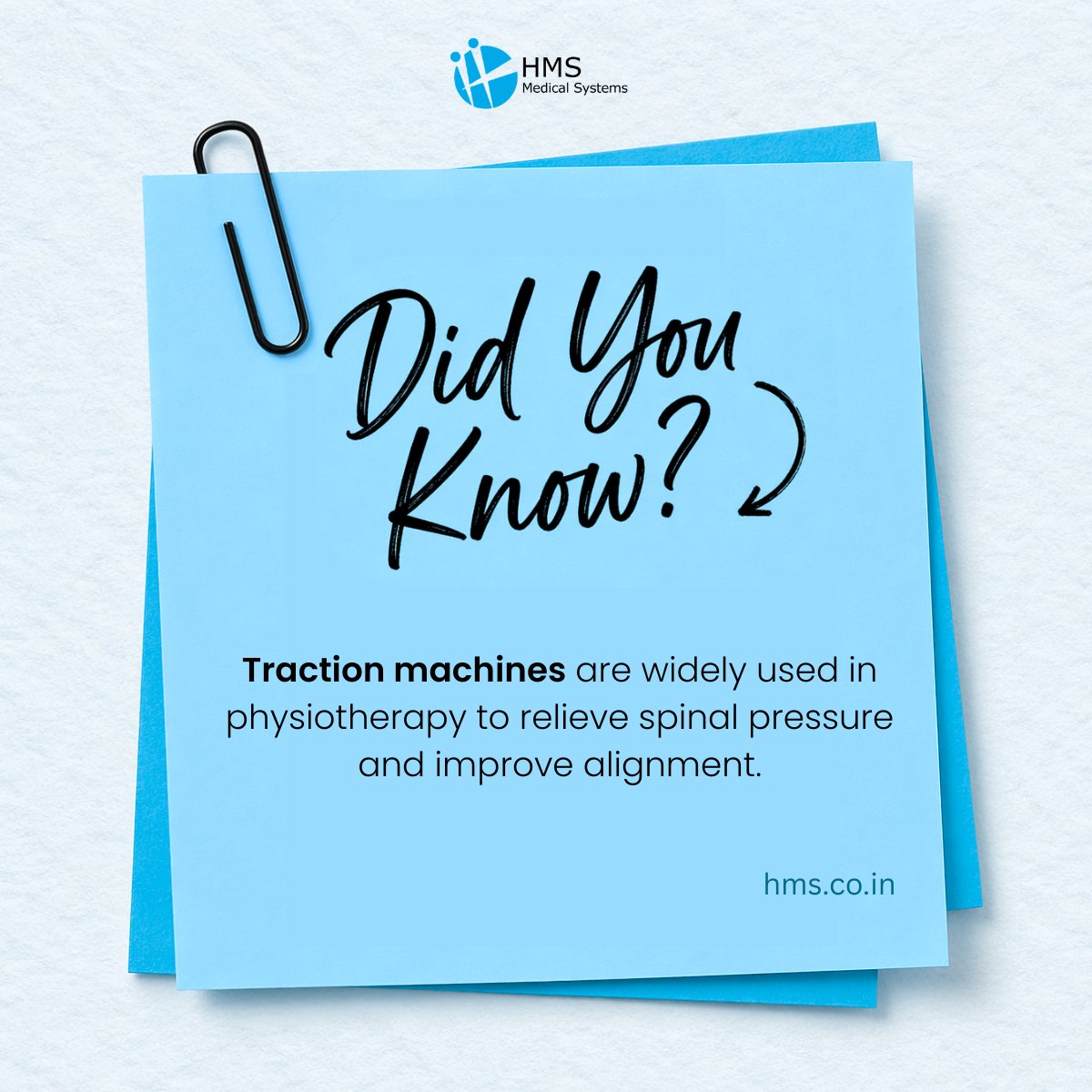 HmsSystems's tweet photo. Traction machines are widely used in physiotherapy for effective, non-invasive treatment.

Explore - https://t.co/vPaktltqzI

#PhysiotherapyEquipment #TractionTherapy #PainRelief #Rehabilitation #HMSMedicalSystems #Healthcare #medical #electrotherapy https://t.co/fwwUHSCZdT
