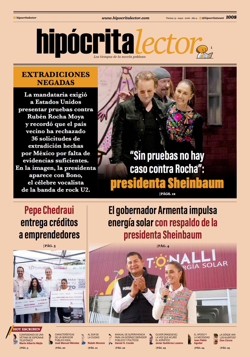 QuintaMam's tweet photo. Nuestra primera plana (1) de hoy. https://t.co/oTloGRy3gP