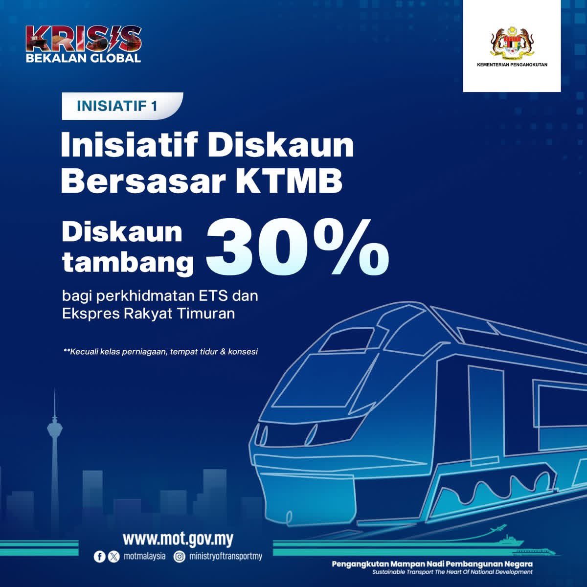 MOTMalaysia's tweet photo. Menyedari cabaran kos sara hidup yang meningkat akibat ketidaktentuan geopolitik global, MOT memperkukuh peralihan kepada penggunaan pengangkutan awam sebagai solusi mobiliti yang lebih mampan dan berdaya mampu milik. https://t.co/X4eEzNy4f3