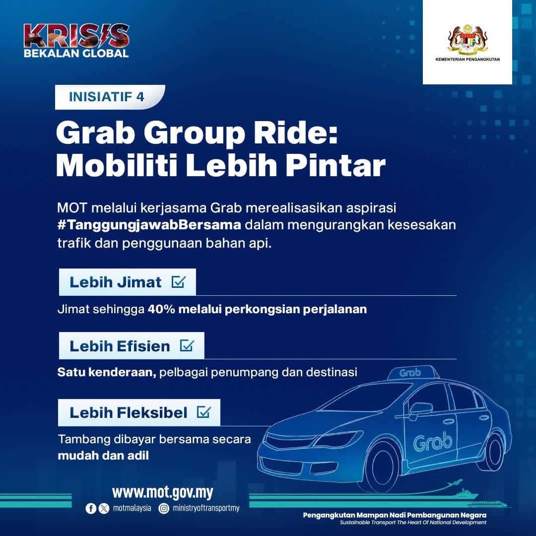 MOTMalaysia's tweet photo. Menyedari cabaran kos sara hidup yang meningkat akibat ketidaktentuan geopolitik global, MOT memperkukuh peralihan kepada penggunaan pengangkutan awam sebagai solusi mobiliti yang lebih mampan dan berdaya mampu milik. https://t.co/X4eEzNy4f3