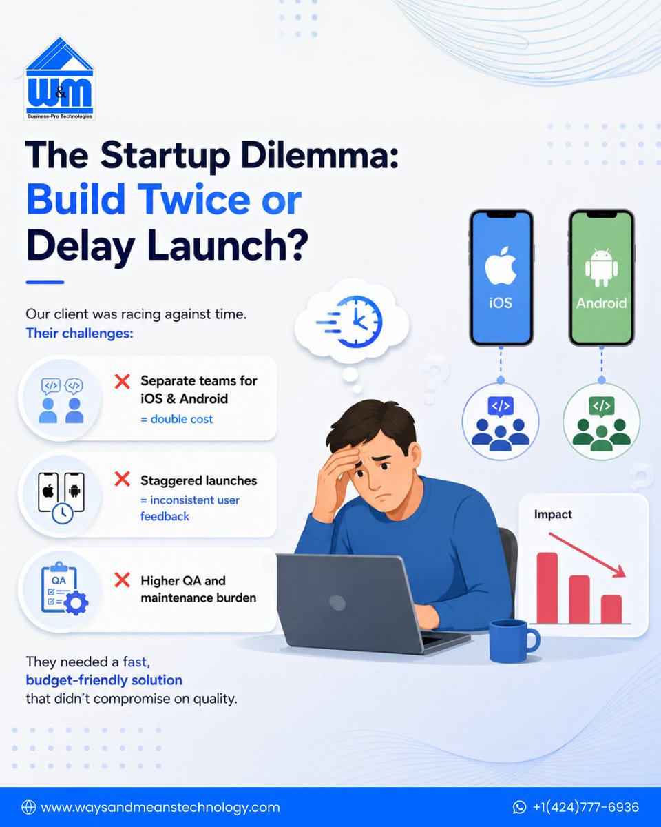 WMTechnology's tweet photo. One Flutter build. iOS + Android launch.
See how we helped a startup go live fast and affordably.
#WMTechnology #FlutterApps #CrossPlatform https://t.co/OzCK3q0xc0