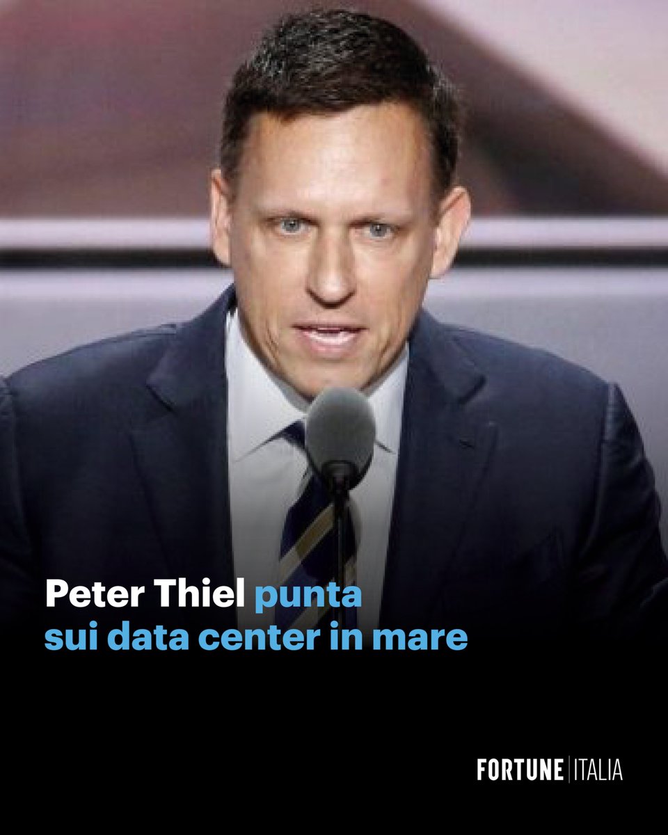 fortuneitalia's tweet photo. Mentre gli hyperscaler come #Alphabet guardano al cielo come nuova frontiera per i data center, Peter Thiel punta ai mari.

👉 Leggi l'articolo completo online al link https://t.co/dMFqYjjfDm https://t.co/NdeYxUgBhj