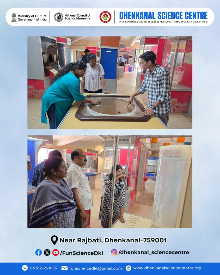 FunScienceDkl's tweet photo. Visitors exploring interactive exhibits at @FunScienceDkl, a unit of @ncsmgoi, @MinOfCultureGoI where scientific concepts are simple, fun and memorable to learn.
@gssjodhpur @Rao_InderjitS @PIB_India @mygovindia @IPR_Odisha @SMEOdisha @ScAndTechOdisha  @OSEPA_Official https://t.co/A3l3uRwISp