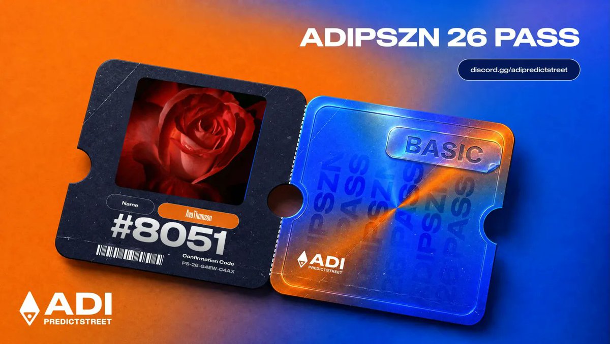 AvaThomson123's tweet photo. Locked in my ADIPSZN 26 Pass from @Predictstreet ⚡

The first and official prediction market partner of the FIFA World Cup 26™

Predict at the speed of play → https://t.co/uiE31lXOOH https://t.co/qNn2rE0jwy