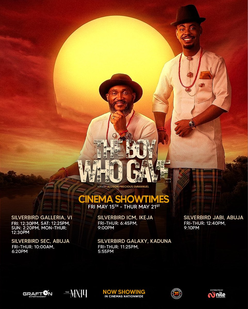Nile_ent's tweet photo. The wait is finally over!!! 

The Boy Who Gave is NOW SHOWING IN CINEMAS NATIONWIDE!!!

See showtimes, call your squad and buy tickets now!!! https://t.co/6M2ebNsQBS