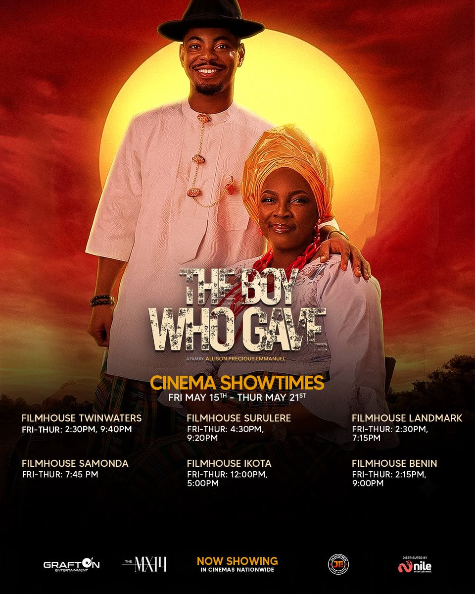 Nile_ent's tweet photo. The wait is finally over!!! 

The Boy Who Gave is NOW SHOWING IN CINEMAS NATIONWIDE!!!

See showtimes, call your squad and buy tickets now!!! https://t.co/6M2ebNsQBS