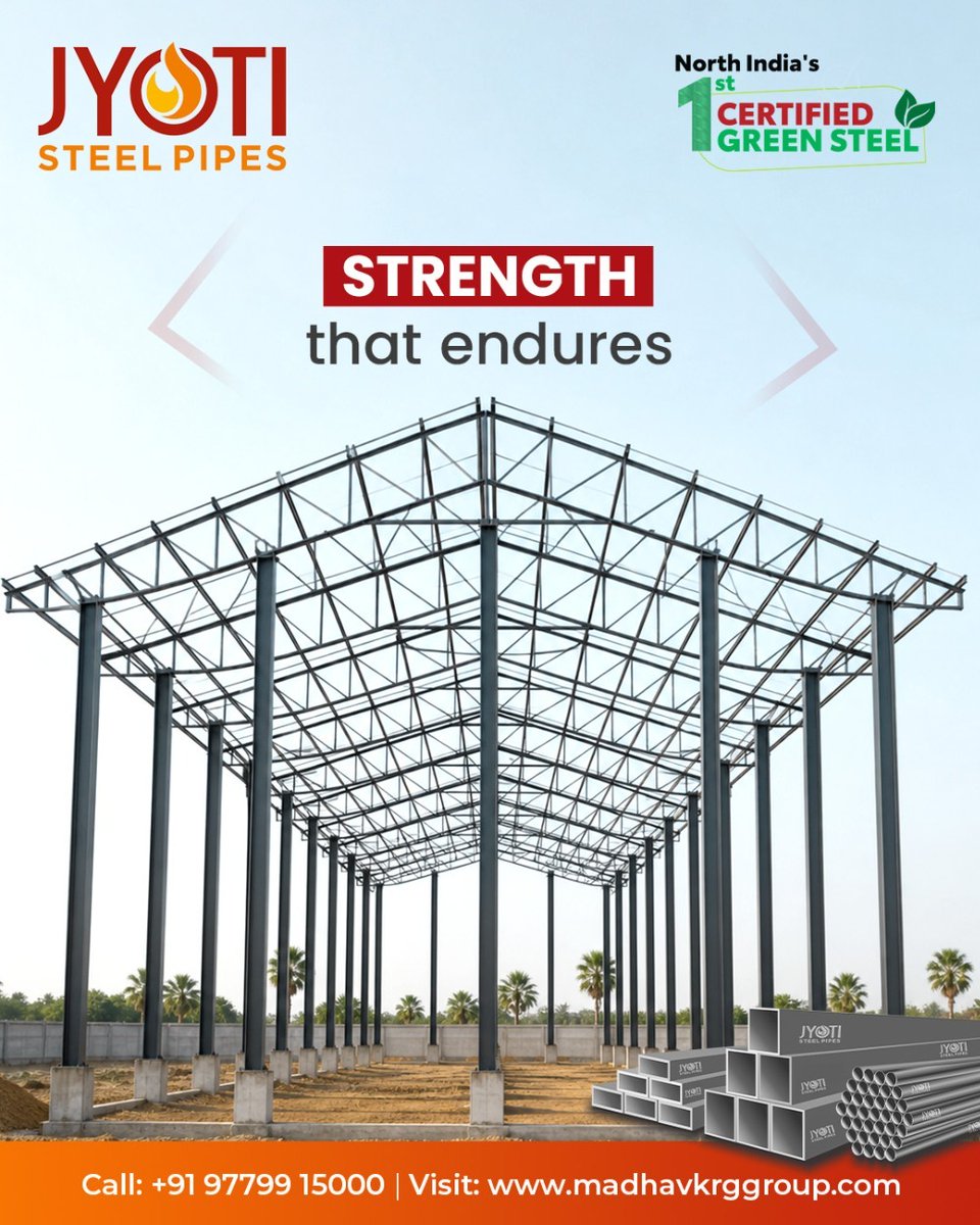 JYOTI_offcial's tweet photo. Built to last, engineered to perform. 💪
.
📞 Call: +91 97799 15000 | 🌐 Visit: https://t.co/tLegSkXIb1
.
#JyotiSteelPipes #BuiltStrong #SolidFoundations #SteelPipes #ReliableStrength #HarPipemeinBharoseKitaakat #JyotiTMTbars #ReliablePipes #QualityMatters https://t.co/hDdJYkM3El