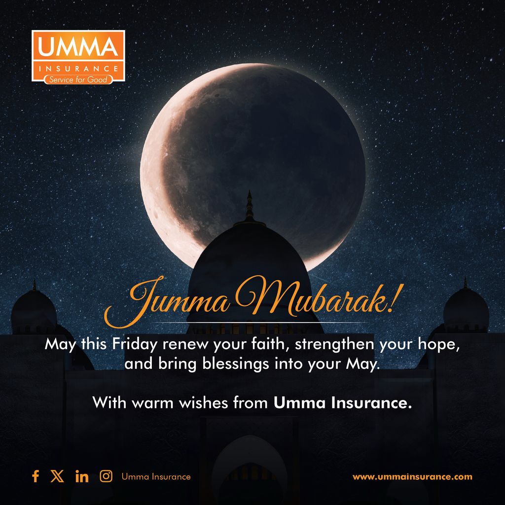 InsuranceUmma's tweet photo. Jumma Mubarak from Umma Insurance.
May this blessed Friday bring peace to your heart, barakah to your home, and protection over all that matters most. As we step through the month of May, may your days be filled with ease, gratitude, and renewed hope. https://t.co/CDKN3WqOGr