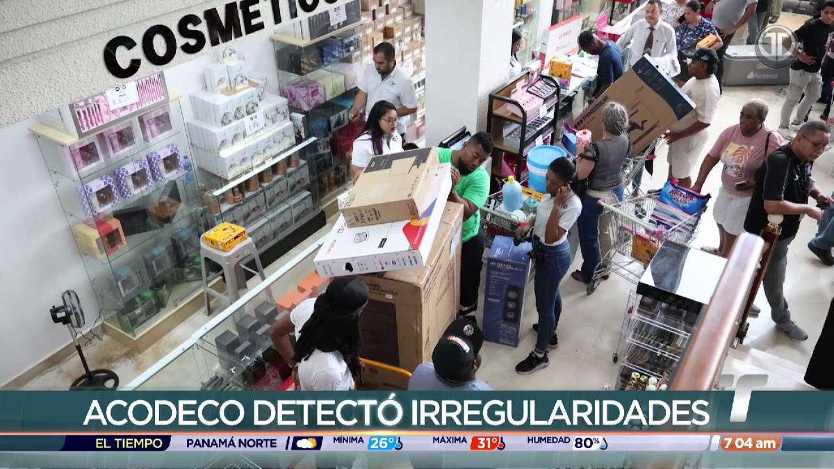 TReporta's tweet photo. “Inmediatamente se levantan las respectivas actas, porque también tenían productos sin precio a la vista, que es el derecho universal que tiene todo consumidor a saber qué es lo que está comprando y cómo lo está comprando, para poder comparar si está bien aquí o está bien allá”, Gilberto Jaén, Metrólogo de @AcodecoPma.