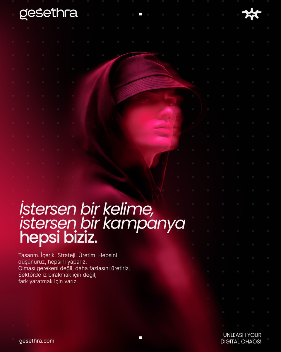 gesethra's tweet photo. Başkasına güven vermeden önce kendimize güvendik. Yeni görünüm, aynı takıntı ve bunu kanıtlayan bir manifesto.
Biz buyuz. Kaydır. 👉🏽

#Gesethra #CreativeAgency #AgencyLife #UnleashYourChaos #Manifesto