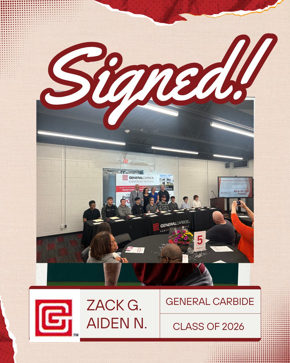 hasd_district's tweet photo. We’re proud to announce that Zack G. and Aiden N. from the Class of 2026 have officially signed with General Carbide! https://t.co/dAlQm2YQ8P