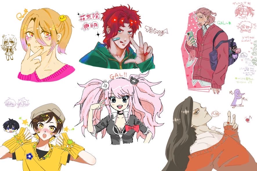 orchidlock's tweet photo. ちょいと遅くなってしまったんですがジャンル混合ギャル(広義)絵茶すごく良かったので男キャラばっかでやな人のためセンシティブしときますが見てください。

まりあち　コチュじゃん　はもにく

わた　おぽめ　わい(ひょが)

の作画。
まじギャルのお手本が真ん中にいてたすかる。 https://t.co/6SPzDmZvIm