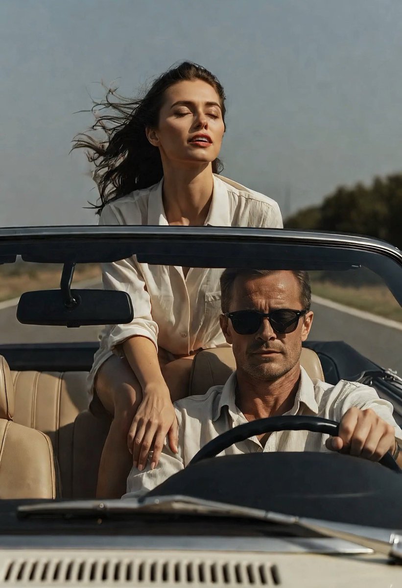 Medium_AI's tweet photo. Hollywood wishes it could still make this.

#AIFilm #AIvideo #Cinematic #RoadTrip #SummerVibes #Convertible #Aesthetic #80sVibe #HollywoodStyle #GrokImagine #Scifi #AIArt #CinematicAI #AIFilm #AIvideo #Cinematic #RoadTrip #GrokImagine https://t.co/a9642S02M9