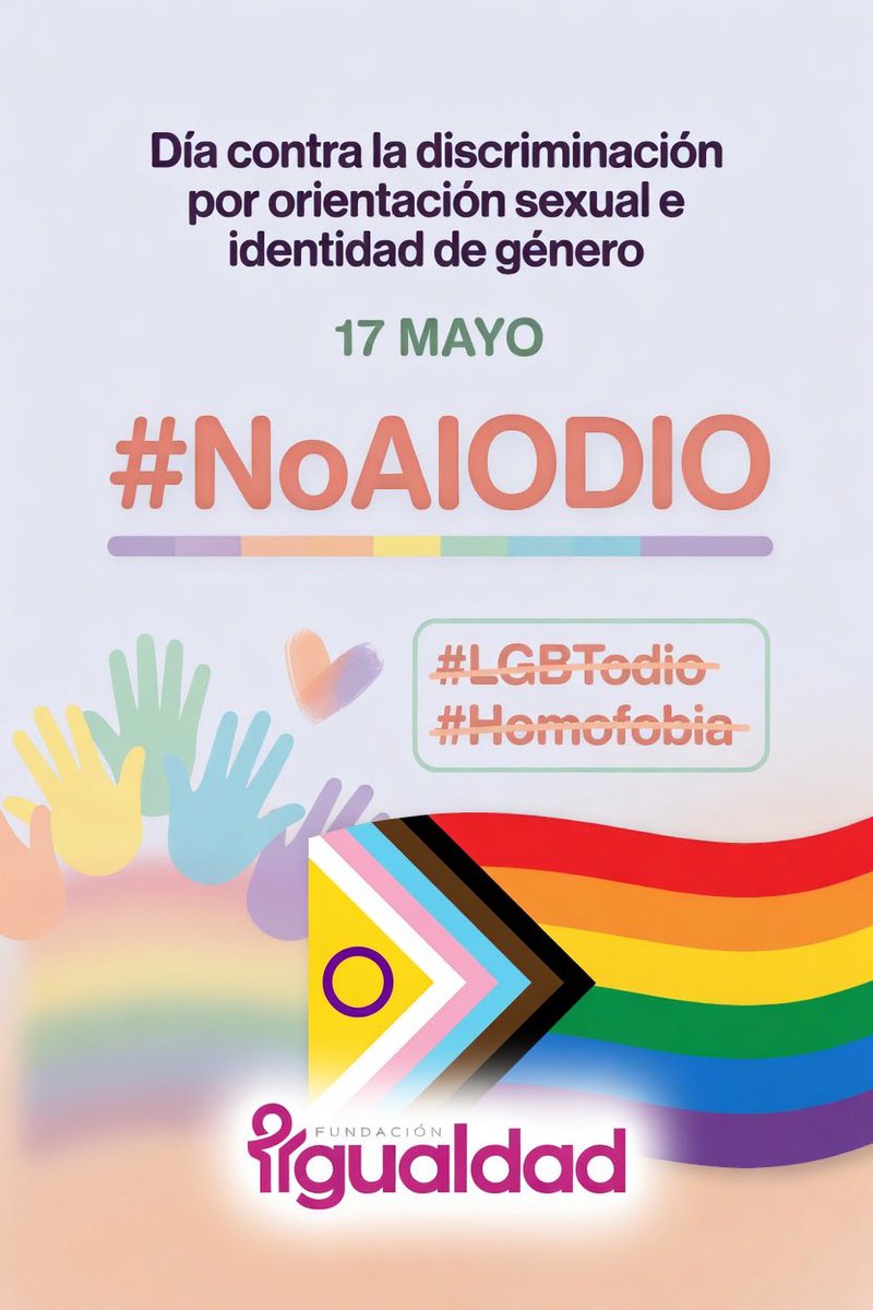 paradisosottile's tweet photo. Este #17mayo denunciemos  la #homofobia y el  #LGBTodio que nos mata. Celebremos nuestras existencias y diversidades con #orgullo.

La discriminación por #orientaciónsexual e #identidaddegénero avergüenza a la
#democracia y #derechoshumanos 
Digamos #NoAlOdio

#IDAHOBIT #LGBTIQ+ https://t.co/qOkoetyFyI