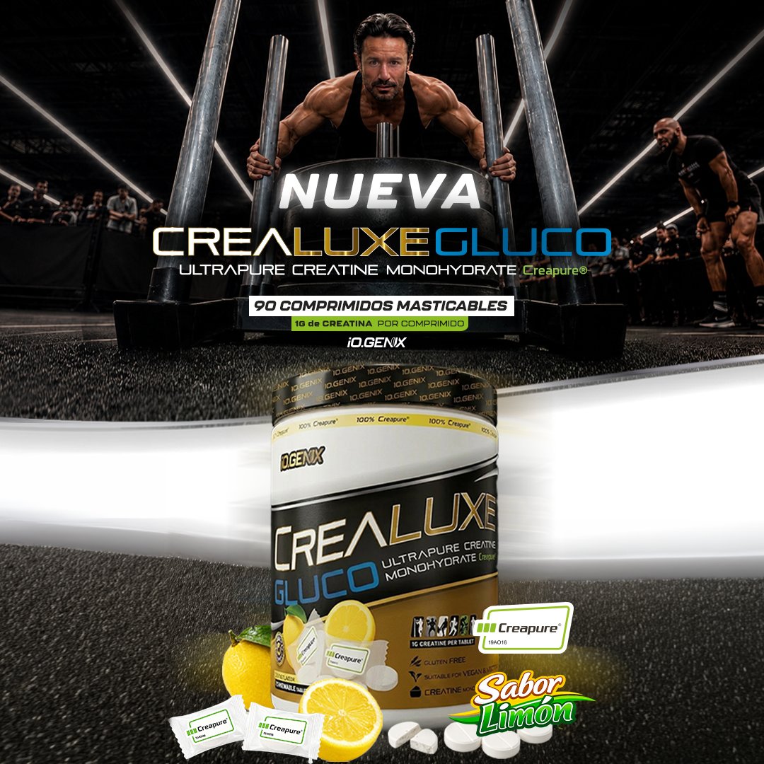 iogenix's tweet photo. 🍋 Nuevo 𝗖𝗥𝗘𝗔𝗣𝗨𝗥𝗘 𝗚𝗟𝗨𝗖𝗢

Creatina Creapure® en comprimidos masticables con dextrosa y sabor limón.

Sin shaker. Sin mezclar. Sin complicaciones.

3 comprimidos/día = 3 g de creatina.

Consíguela aquí 👉 https://t.co/iUekHHFbFQ https://t.co/MZkSUtXVNY