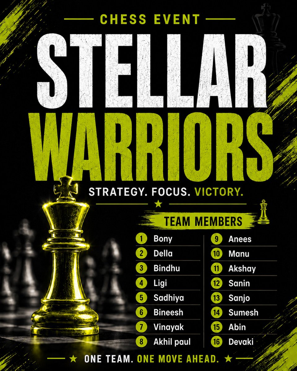 riodlogic's tweet photo. The teams are set, the strategy is ready, and the game begins tomorrow.

Introducing our team members for the upcoming Chess Sports Event.

Let the best strategy win.

#ChessEvent #SportsEvent #TeamReveal #RIOD #TeamSpirit #SmartMoves #GameOn https://t.co/OtQw2EAMsb