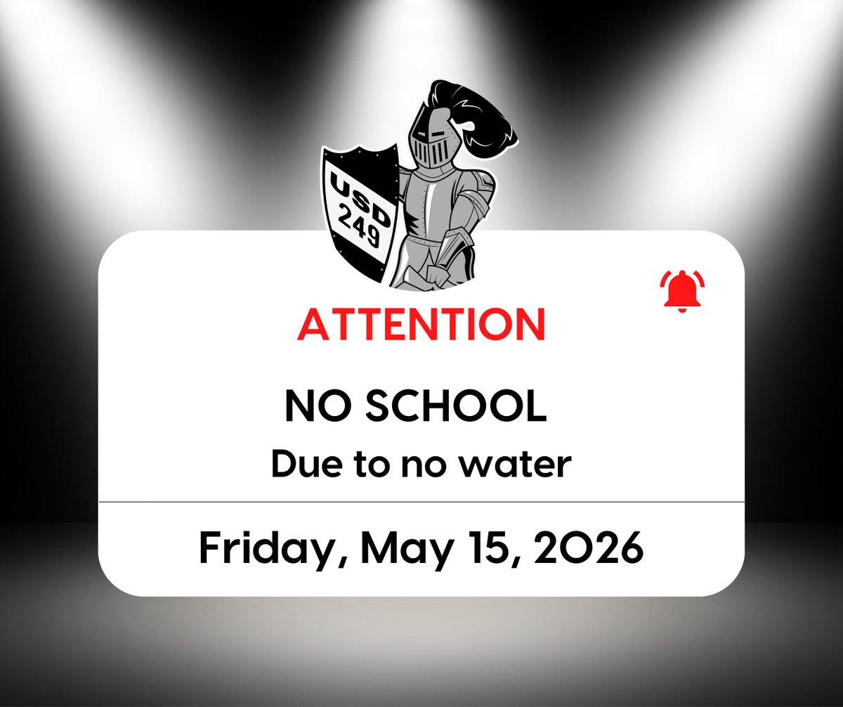 249Activities's tweet photo. ATTENTION: Due to additional issues crews experienced while trying to fix the city water main breaks, there will be NO SCHOOL on Friday, May 15th. https://t.co/0DVNpL7UPD