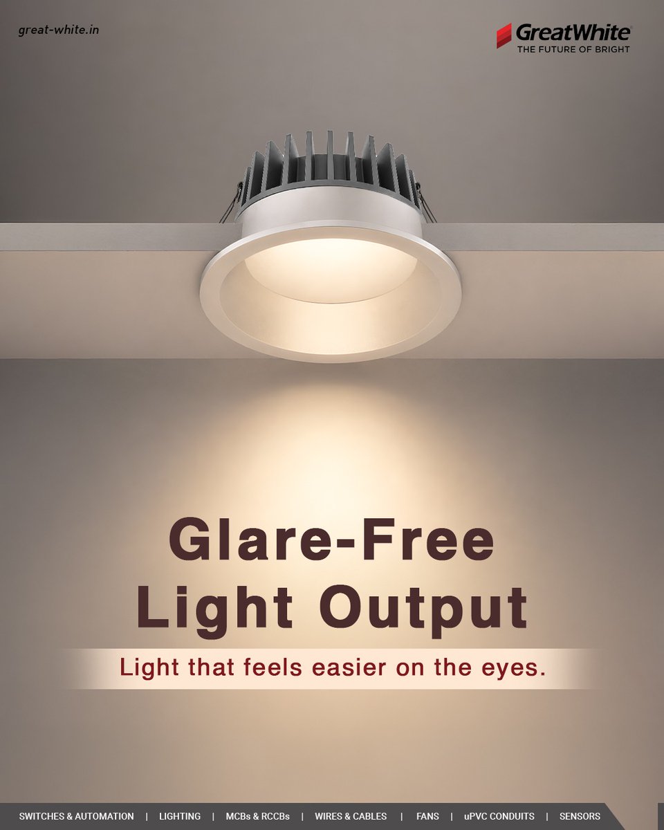 GreatWhiteIndia's tweet photo. The best lighting doesn’t just illuminate.
It improves how a space feels.
That’s what LUMAPRO Deep Recess Downlight is built for.
#GreatWhiteElectricals #GoForGreat #LumaPro #Downlight https://t.co/4DMd25RdAp