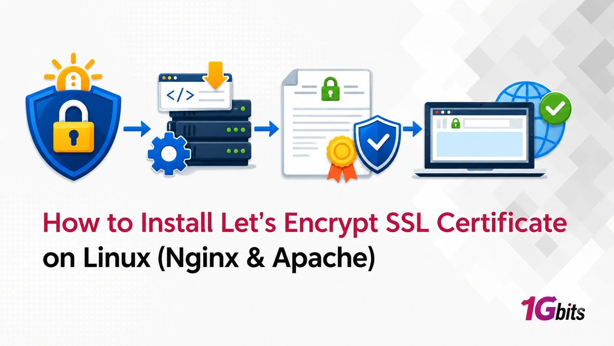 1gbits's tweet photo. Securing your Linux server doesn’t have to be complicated. This guide walks through installing a Let’s Encrypt SSL certificate on Linux to help you enable HTTPS, improve trust, and strengthen basic server security. https://t.co/Sl1PmXl2b6... https://t.co/0jG5IFTQ6O