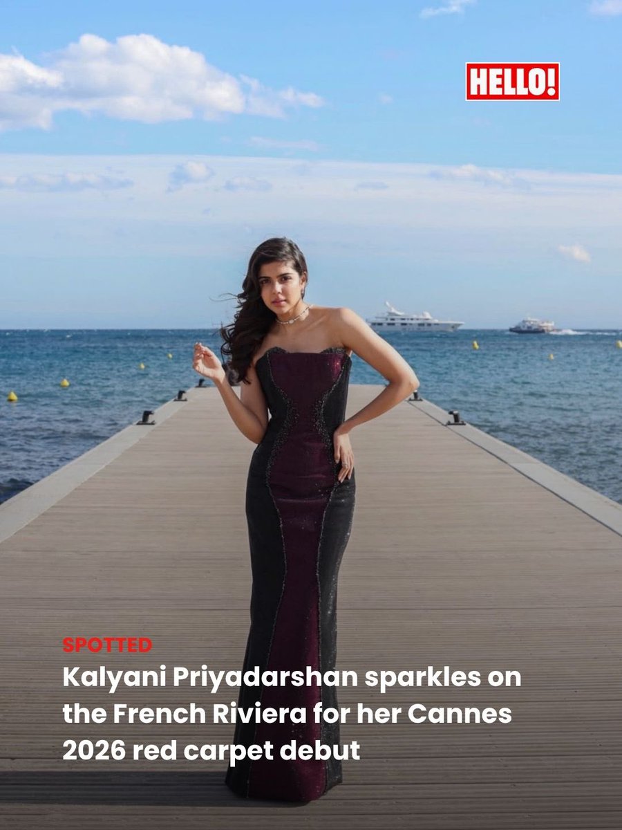 HELLOmagIndia's tweet photo. One of the Indian debutants at the #CannesFilmFestival 2026 is the Malayalam actress #KalyaniPriyadarshan, where she walked the red carpet in a custom #ITRH, elevated with a statement back lariat from #KalyanJewellers.
https://t.co/MNjikEcRS0
#HELLOIndia #HELLOMagazine https://t.co/TLomJHBjKk