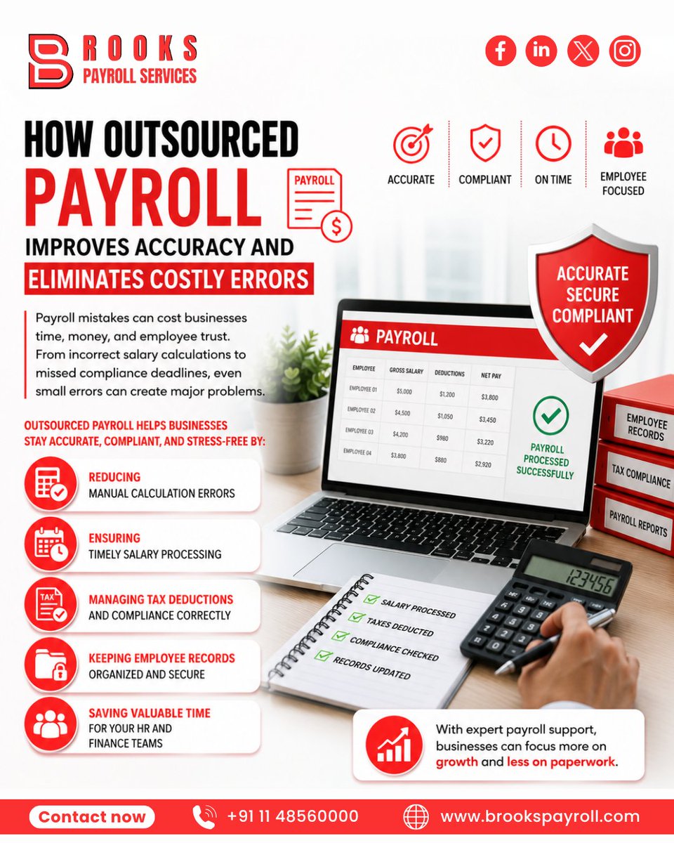 BrooksGlobalEOR's tweet photo. Accurate payroll, zero stress 💼
Outsource your payroll and focus on growing your business while staying compliant and error-free 🚀
.
.
.
#payroll #outsourcedpayroll #payrollservices #businessgrowth 
#hrsolutions #taxcompliance #salaryprocessing 
#eor #hr #brookspayrollservices https://t.co/yxy8UHtgeQ