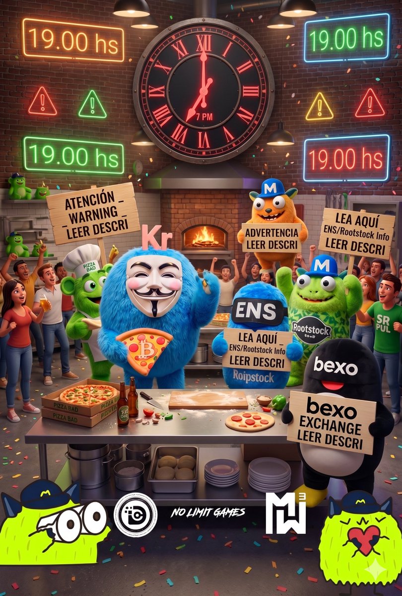 MoleonLeandro's tweet photo. El evento se esta picando 300 inscriptos. 

es MUY IMPORTANTE llegar temprano ⏰

Apertura de puertas 19:00 HS

Temprano hay birras gratis 🍻
Temprano hay mas chances de pizzas 🍕
Temprano hay sorpresas 🎁

No seas colgado... VENI TEMPRANO ! 

@Musica_W3  @bexowallet @meta_pool https://t.co/0Z3Yf5e7YF