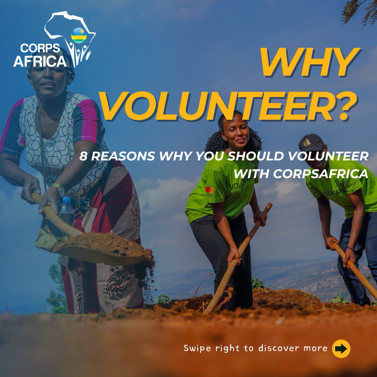 CorpsAfricaRda's tweet photo. Grow with us! Our Volunteer Program offers training, a stipend, exchange opportunities, alumni network access, and more, all while making a real impact.

🔗 https://t.co/q5KuuIGp8p
🗓️ Deadline: 31 May 2026

#ThisIsCorpsAfrica
#LocalsHelpingLocals
#TwitangireURwandaTutiganda https://t.co/rHeYshhHJW
