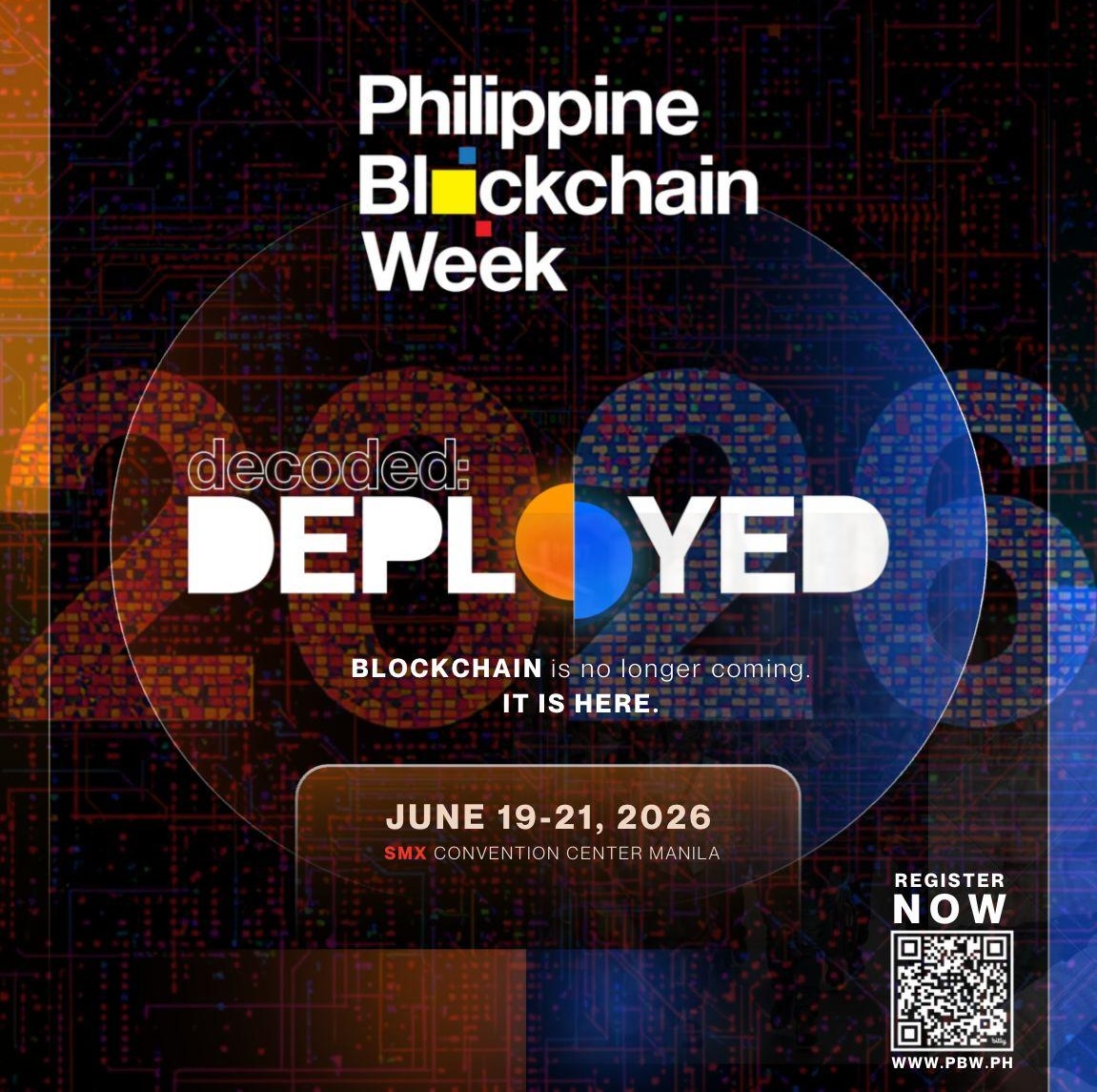 coinlistingnet's tweet photo. This isn’t just a theme — it’s the shift from hype to real deployment.

Returns to SMX Convention Center Manila this June 19–21, bringing together builders, founders, investors, and innovators shaping the future of Web3, AI, and Fintech.

🎟️ Early Bird tickets are live: PBW 2026 https://t.co/jhlKSSILfD