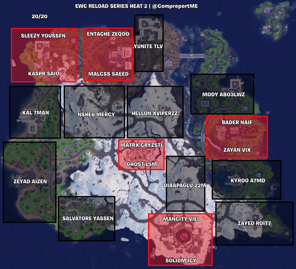 CompreportME's tweet photo. EWC RELOAD ELITE SERIES HEATS MAPS https://t.co/Yu9Lu0LanE