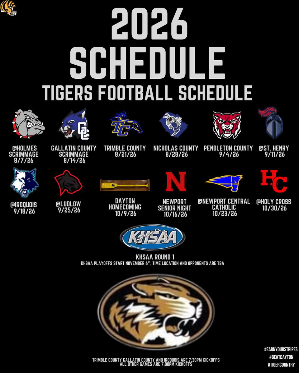 CoachZackJ74's tweet photo. The 2026 Tigers football schedule has arrived! We figured we'd give you some options to choose from!
BEAT dayton!
#EarnYourStripes
#BEATdayton
#TigerCountry https://t.co/QGnuF2qtvO