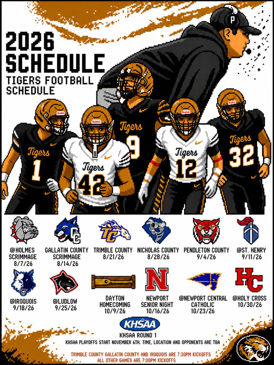CoachZackJ74's tweet photo. The 2026 Tigers football schedule has arrived! We figured we'd give you some options to choose from!
BEAT dayton!
#EarnYourStripes
#BEATdayton
#TigerCountry https://t.co/QGnuF2qtvO