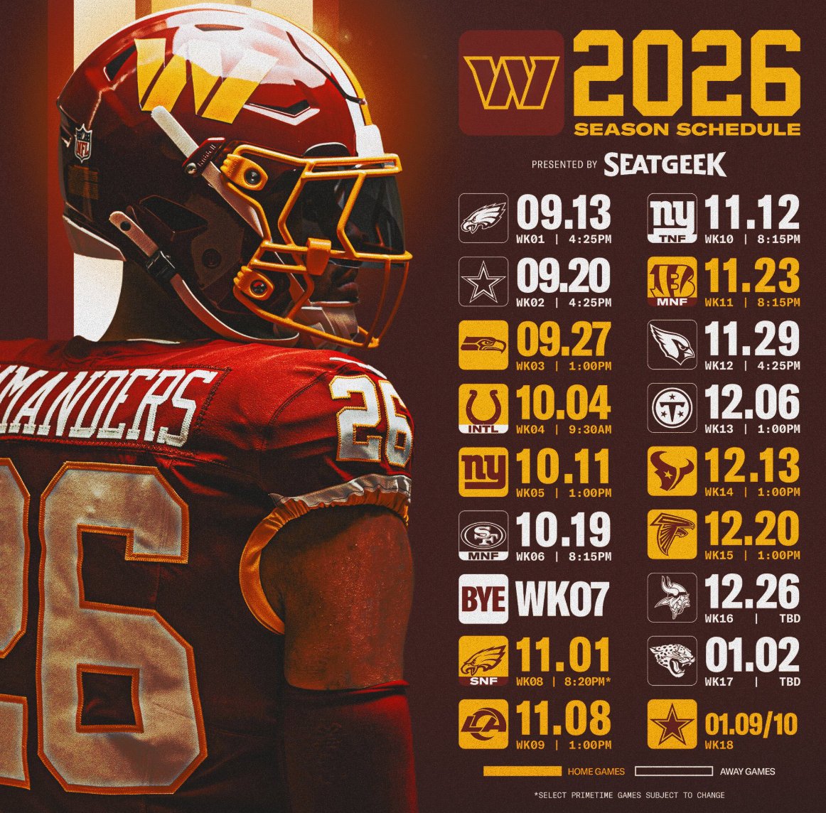 CommanderCD's tweet photo. Good morning! Can't wait to see everyone at Northwest Stadium in the fall!
Looking to attend multiple games this year? Season tickets are the way to go! Best locations, best prices, best benefits.
Email for details: claire.domshick@commanders.com https://t.co/gSYpApKSoO