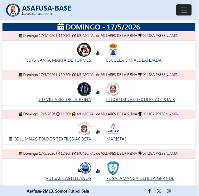 Asafusa's tweet photo. ⚽ Última jornada de la Liga Prebenjamín de fútbol sala.

📍 Este domingo, 17 de mayo, en el Municipal de Villares de la Reina.

🔥 Una mañana espectacular de partidos para cerrar la temporada de los más peques 😆

#FutbolSala en #Salamanca https://t.co/ZbJPzNj6CE