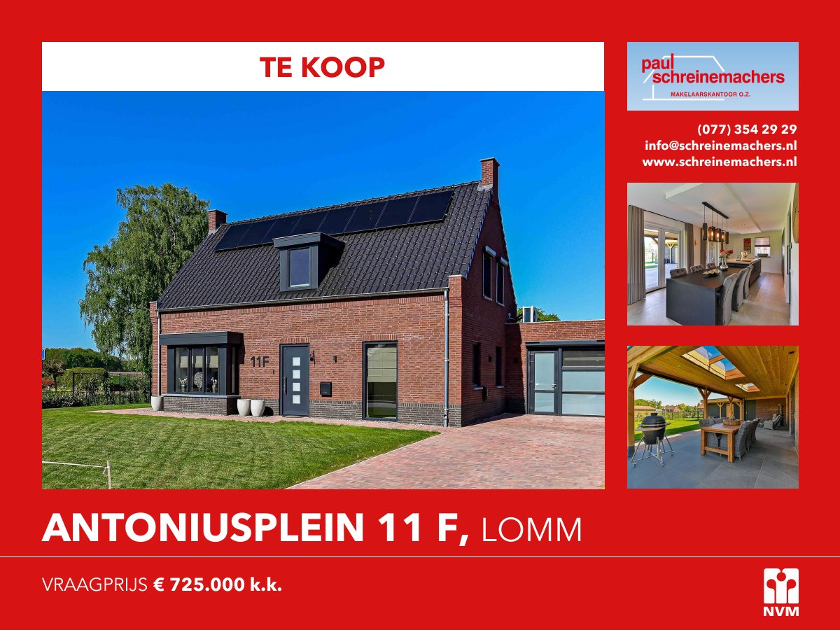 makelaarvenlo's tweet photo. ❗NIEUW IN DE VERKOOP❗
Antoniusplein 11F, Lomm
Vraagprijs €725.000 k.k.

In 2025 gerealiseerde vrijstaande woning (energielabel A+++) is voorzien van een ruime geheel omheinde tuin welke beschikt over veel privacy, overdekt terras, ruime berging.

https://t.co/dB1xZevZPv https://t.co/ETVp9csk1r