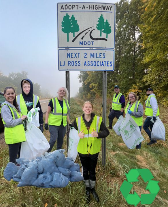 LJRossAssociate's tweet photo. L J Ross Associates kicked off its 5th Annual Adopt-A-Highway event!

For 5 years, our team and volunteers have helped remove part of the 60,000+ bags of trash cleared annually from Michigan roadsides alongside MDOT crews. Proud to make a difference!

#AdoptAHighwayMichigan https://t.co/qUnJfnSKQ4